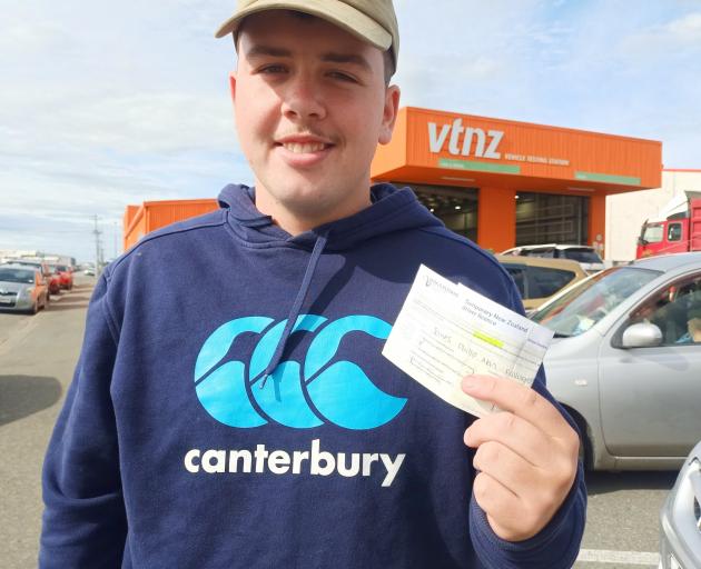 James Ballinger flew from Christchurch to Invercargill to sit his driver’s licence test, as no...