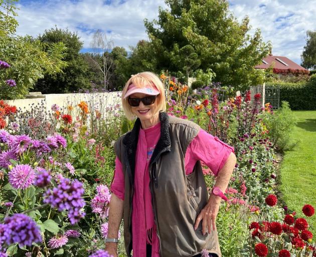 Jennifer (J.J.) Rendell in the garden of Brookfield Park, near Oamaru. PHOTO: SHANE REES