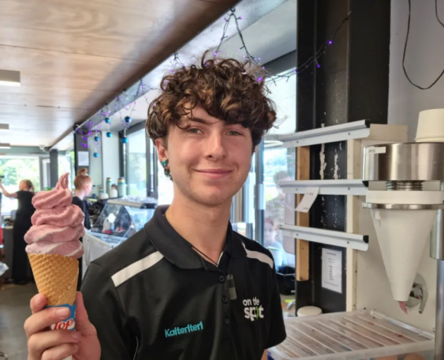 Aaron says real fruit ice creams are among the most popular items at the Kaiteriteri Store. Photo...