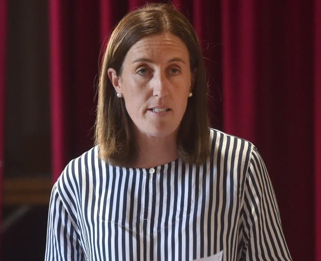 Strath Taieri Community Board deputy chairwoman Anna Wilson reads a statement on behalf of the...