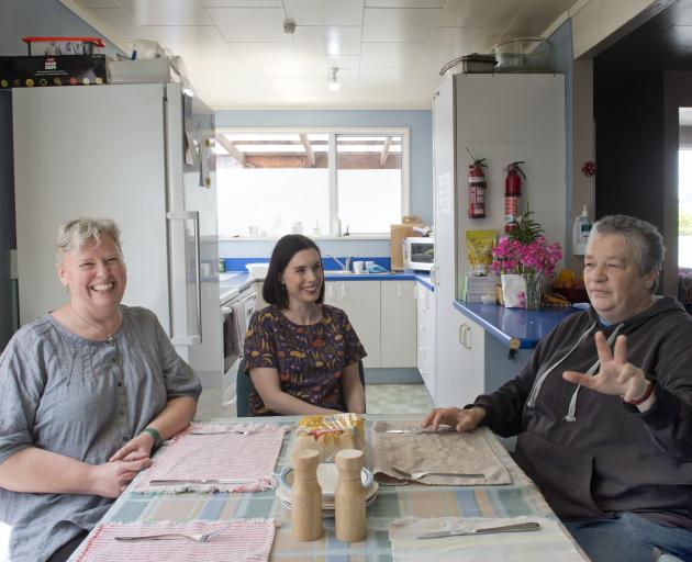 Dunedin Night Shelter Trust treasurer Angela McMorran (left), Otago Community Trust chief...
