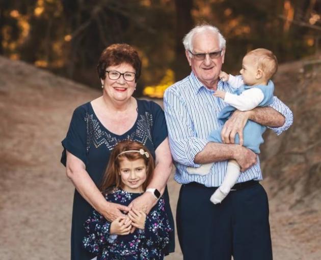 David Biddick, who died of brain cancer on November 30, with his wife Elizabeth Biddick and...