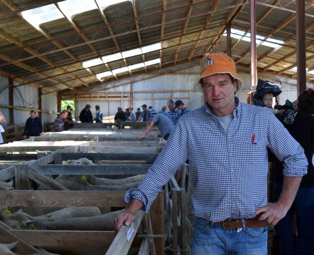 Merrydowns Romney and Southdown Stud owner Blair Robertson at his 15th annual on-farm ram sale in...
