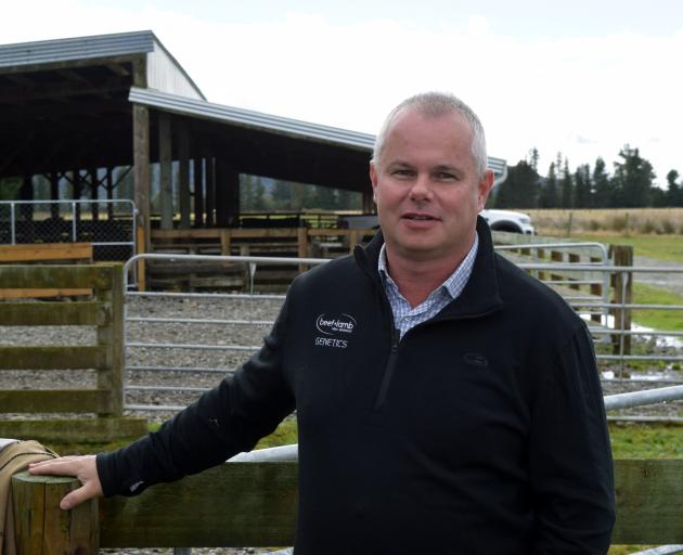 Beef + Lamb New Zealand genetics specialist Jason Archer at Pamu’s Kepler Farm in Western...