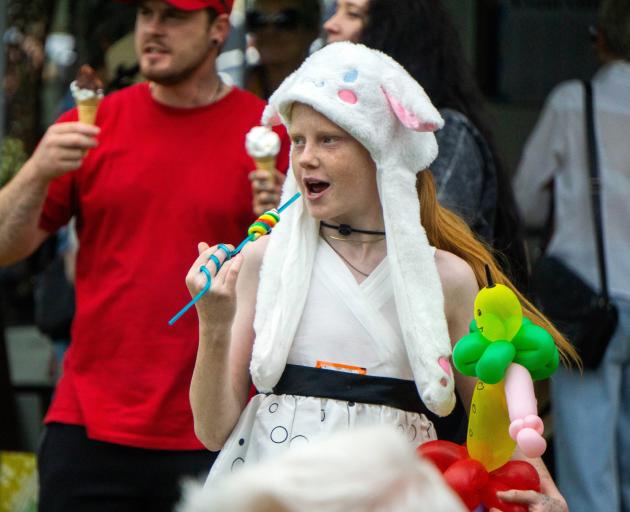 Ebony Spick, 11, of Waimate, enjoys a treat at the Waimate Strawberry Fare. PHOTO: WYATT RYDER