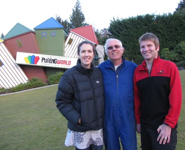 Puzzling World co-founder Stuart Landsborough (centre) with his daughter Heidi Landsborough and...