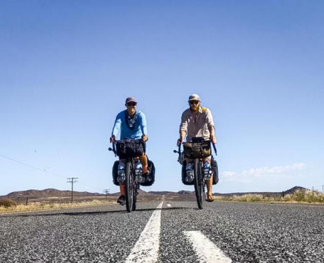 McKenzie Barney and James Beatty on the road in South Africa. Photo: Supplied