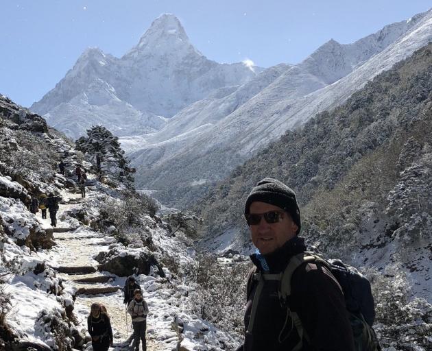 Russell Mawhinney on the Everest Base Camp Trek in 2018. PHOTO: SUPPLIED