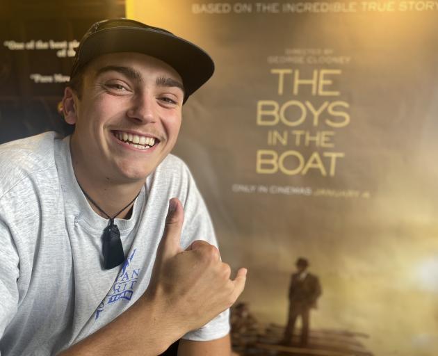 Rowing scholarship holder Marley King Smith with a Dorothy Browns Cinema poster for a film...