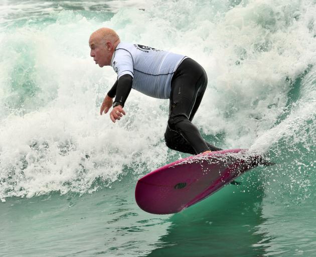 Surfer Ben Hutchings cuts up the waves at St Clair yesterday. PHOTOS: STEPHEN JAQUIERY