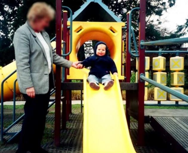 Katie Fitzgerald as a toddler on the slide at Christchurch's Botanic Gardens: "My mother and...