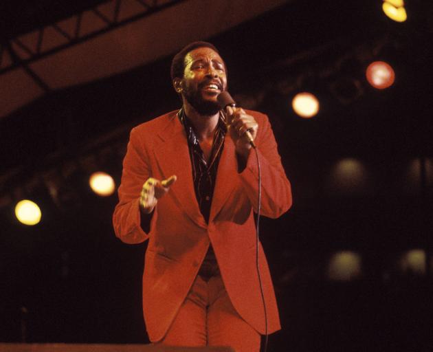 United States musician Marvin Gaye performs at Riverfront Stadium, Cincinnati, in 1976. PHOTO:...