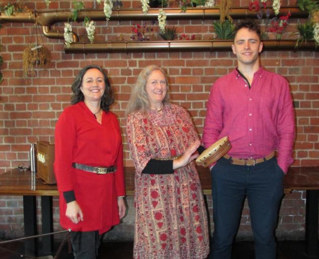 Pepe Becker (centre) after performing medieval music with members of her vocal ensemble Baroque...
