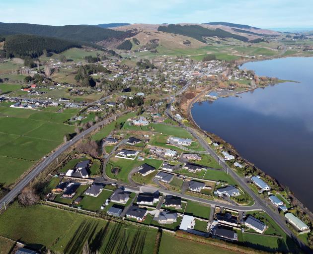 An aerial view of Waihola showing a new subdivision at the north end of the town. PHOTO: STEPHEN...