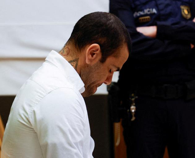 Former Brazil and Barcelona footballer Dani Alves in court. Photo: Reuters