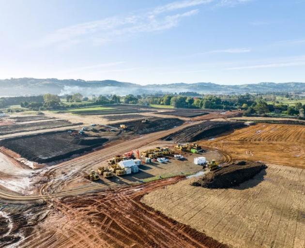 Earthworks at Drury where Kiwi Property plans the new town centre. Photo: NZ Herald