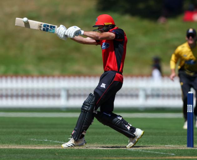 Canterbury opener Chad Bowes plays a hook shot during a Ford Trophy match against Wellington at...