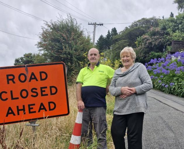 Ross Pde residents Ken Claydon and Kathy Bessant at the Jacksons Rd end of their street. Photo:...