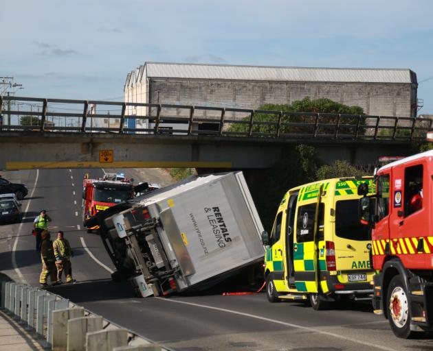 A truck crushed a car after crashing into Oamaru’s Humber St bridge in November 2020. PHOTO:...