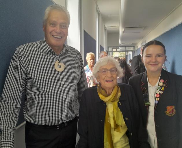 Part of the official ceremonial opening of the Waitaki Girls’ High School this week were (from...