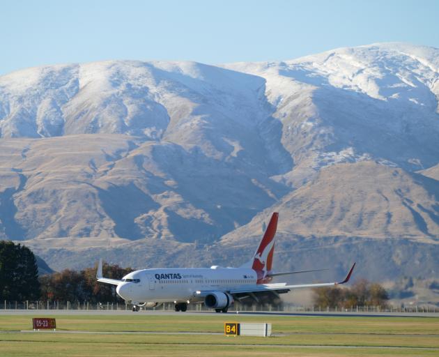 A Qantas flight arrives from Australia into Queenstown last year. PHOTO: TRACEY ROXBURGH