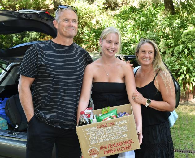 Blair and Anna Ramsay, of Hamilton, help move their daughter, Ella, into her hall of residence...