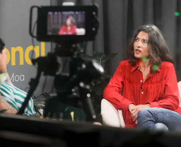 Chelsea Winstanley during the recording of 'It's Personal with Anika Moa'. Photo: RNZ /...