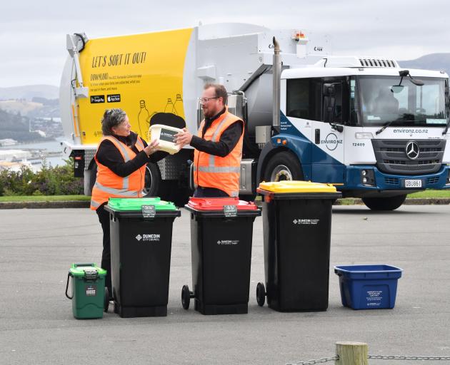 Dunedin City Council waste management supervisor Catherine Gledhill and Enviro NZ branch manager...