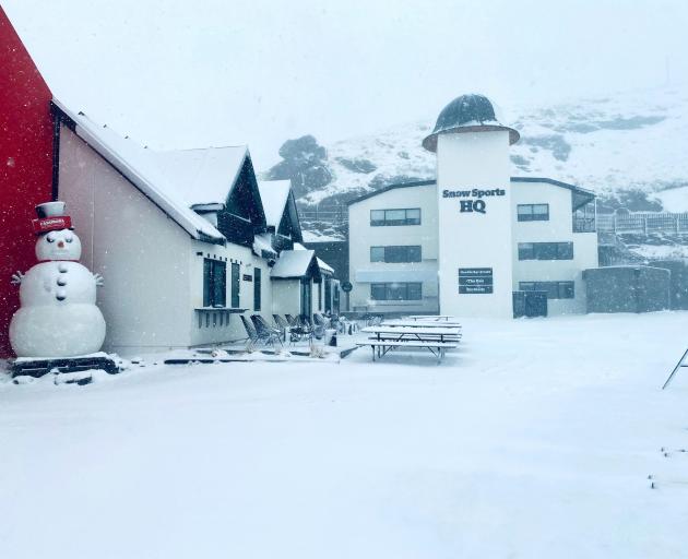 Cardrona Alpine Resort had its first snow of 2024 yesterday. PHOTO: LAURA HEDLEY/CARDRONA ALPINE...