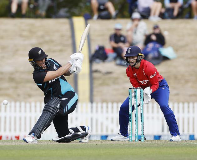 New Zealand player Sophie Devine goes out for an LBW. Photo: Getty Images