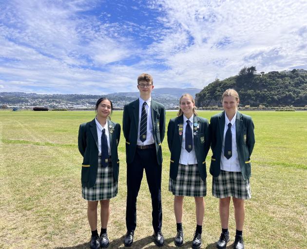 Bayfield High School sport leaders (from left) Hannah Pickett, Liam Elder, Lily Calder and...
