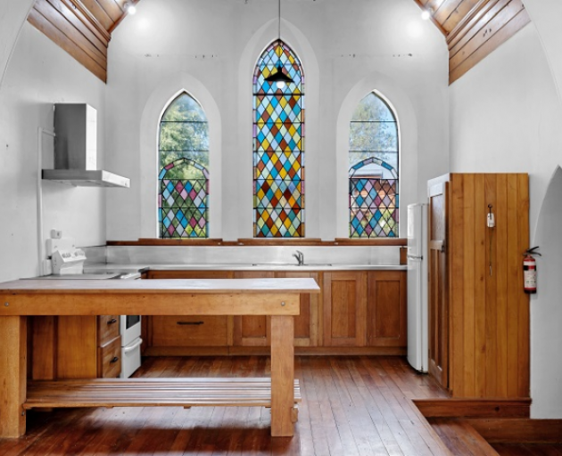 The church was converted into a one-bedroom, one-bathroom home in the late 1990s. Photo: Supplied