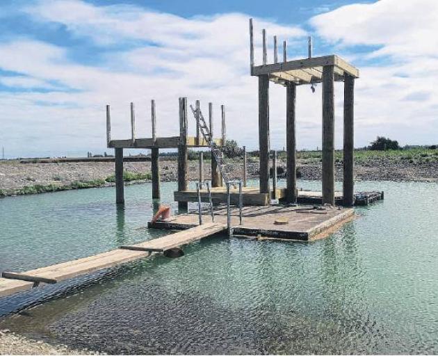 A jumping platform under construction at Lake Hood will open by the end of March. PHOTO: SUPPLIED