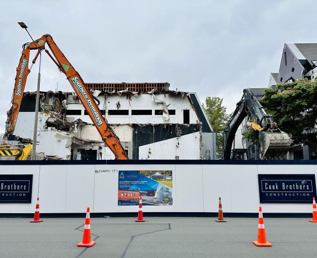 Demolition crews were taking down the old Christchurch YMCA building on Thursday. Photo: Supplied