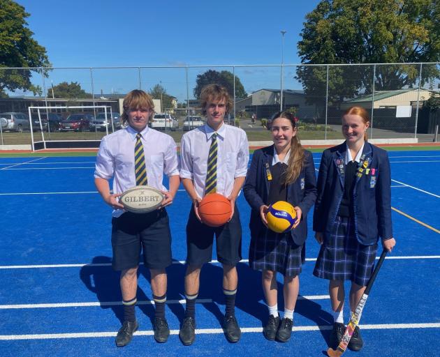 Taieri College sport leaders (from left) Jalen Forgie, Tyla McIntosh, Sophie Clough and Georgia...
