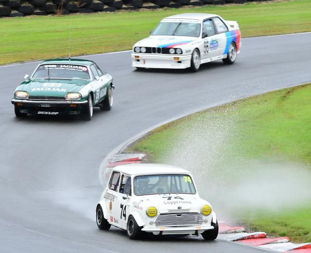 NZ Motorsport multi championship winner Angus Fogg, of Auckland, located a puddle while driving a...