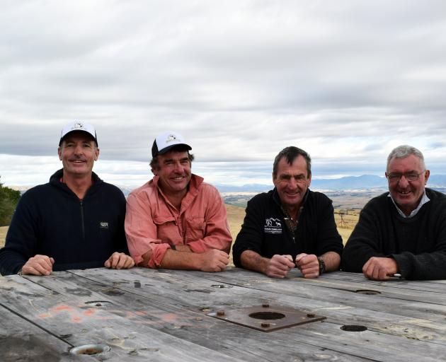 Celebrating the Patearoa Collie Club centenary on the Maniototo last week are (from left)...