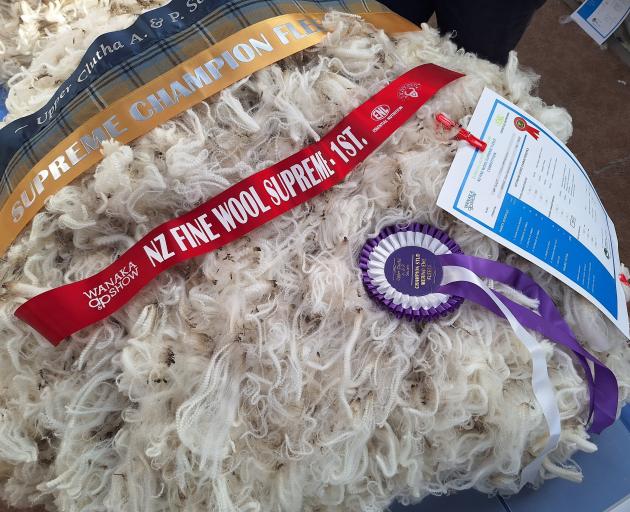 A fleece from Maniototo merino station Armidale won the New Zealand Fine Wool Supreme Fleece...