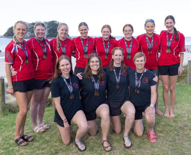 Warrington athletes celebrate their success at the New Zealand surf life-saving championships ...