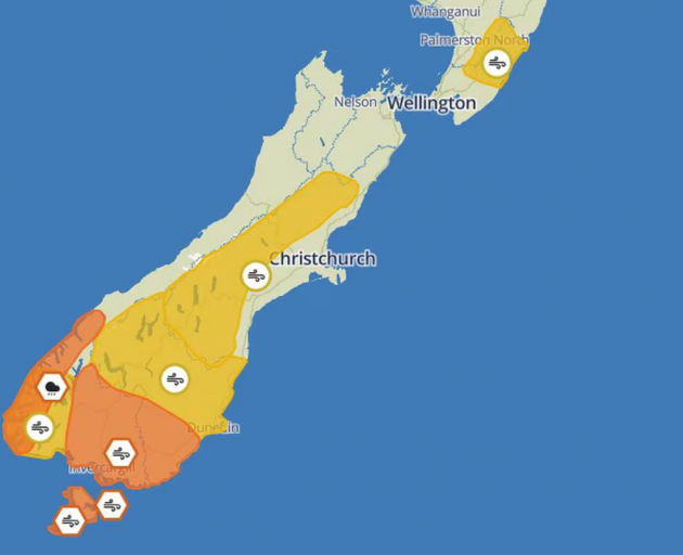 MetService has issued multiple watches and warnings for southern New Zealand, as a southerly...