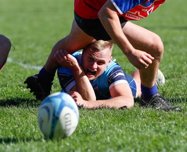 Wakatipu’s Logan Beggs hunts the ball during last Saturday’s game at the Queenstown Rec Ground,...