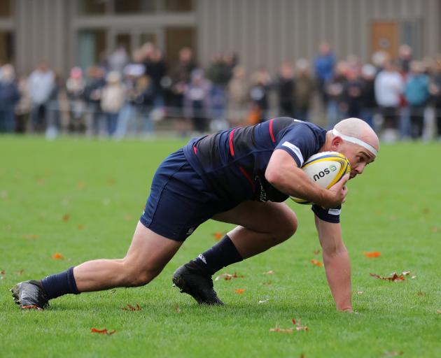 Ryan Egerton in action for Arrowtown against local rivals Wakatipu at Jack Reid Park last weekend...