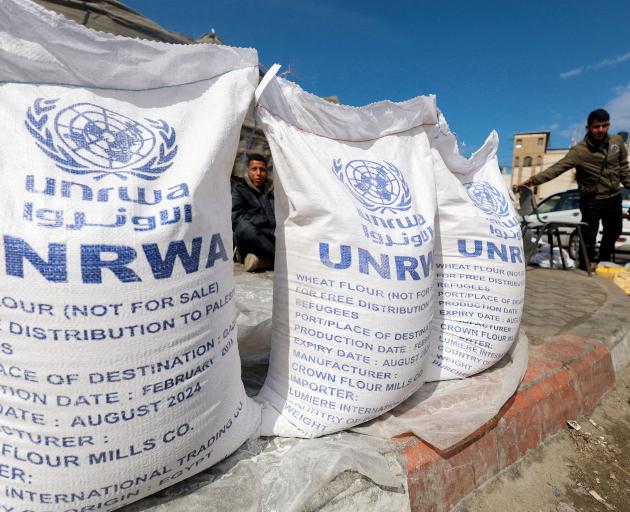 Aid from the UNRWA awaits collection in Rafah, Gaza. Photo: Reuters 