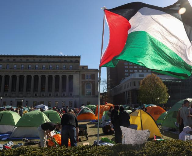 The encampment at Columbia University in New York. Photo: Reuters 