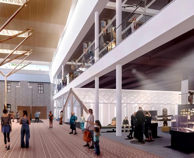At the heart of the new museum will be a soaring atrium and exhibition space named Araiteuru,...