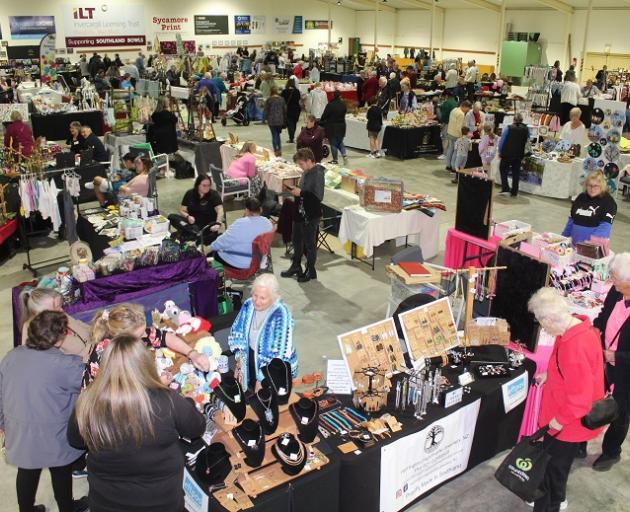 The crowd browses the stalls at Crafters@Latitude Market in Invercargill last weekend.