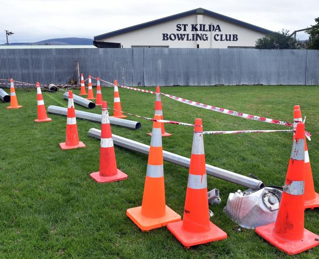 Lighting poles were removed from Culling Park, in Dunedin, last September, after a rusted pole...