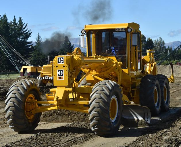A grader shows its stuff in the earthmoving pit at Wheels at Wanaka in 2023. PHOTO: GREGOR...
