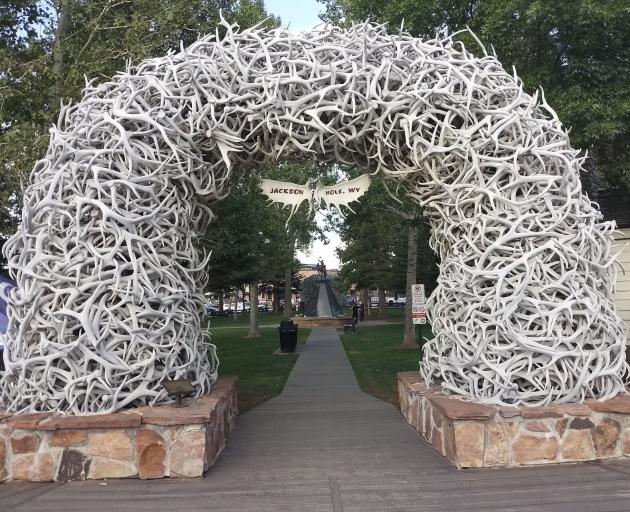 Elk antler arches at Jackson Town Square. PHOTO: MIKE YARDLEY