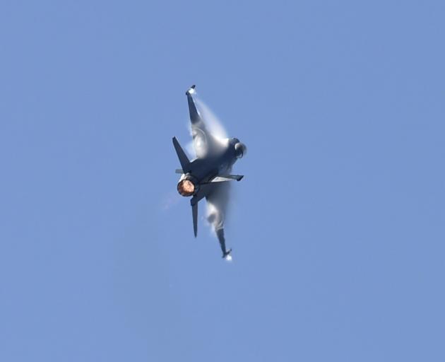 An F16 Fighting Falcon at Warbirds Over Wanaka. PHOTO: GREGOR RICHARDSON